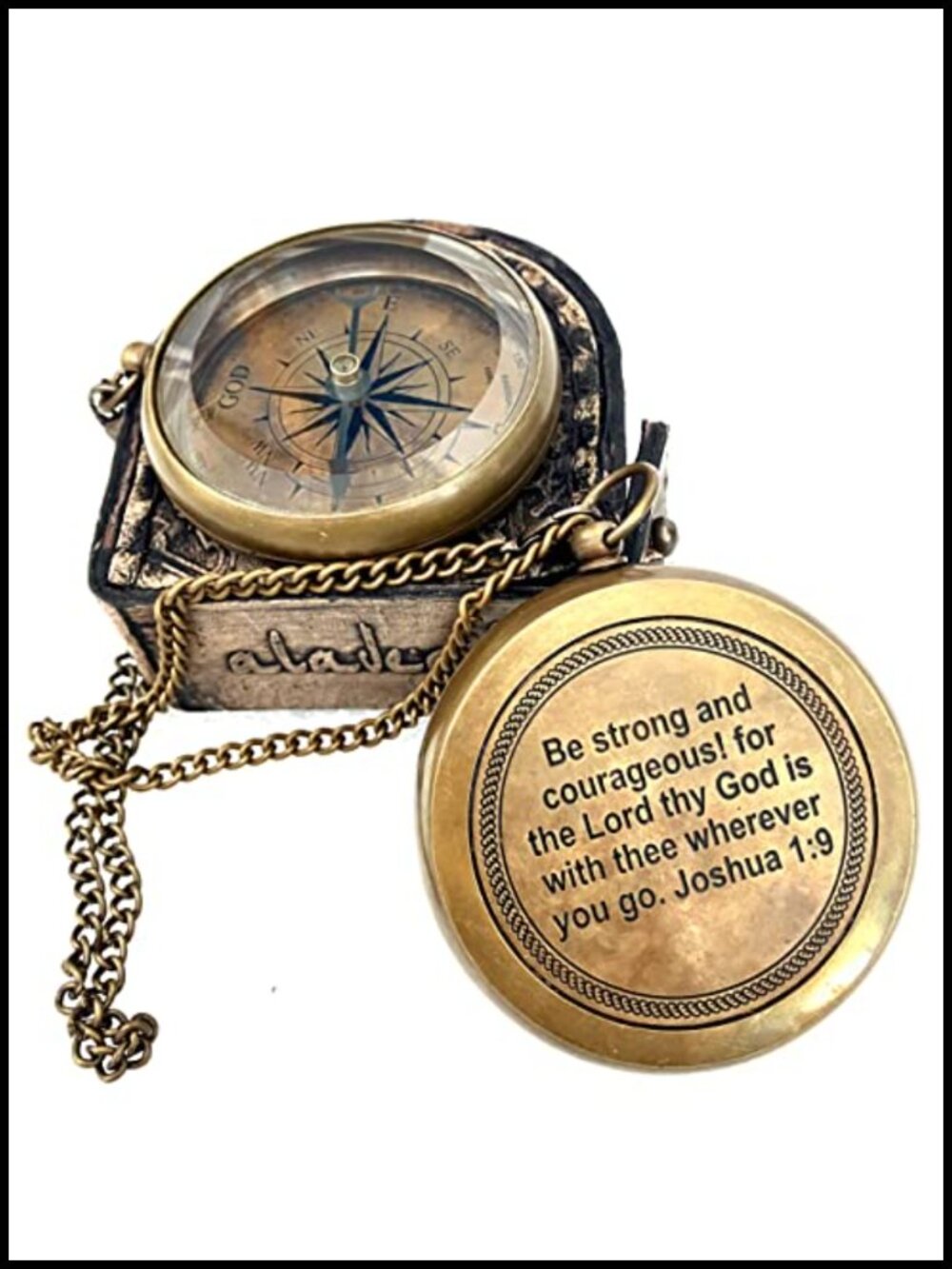 Brass Compass Engraved God My Lord Guide Me Inspirational Gift